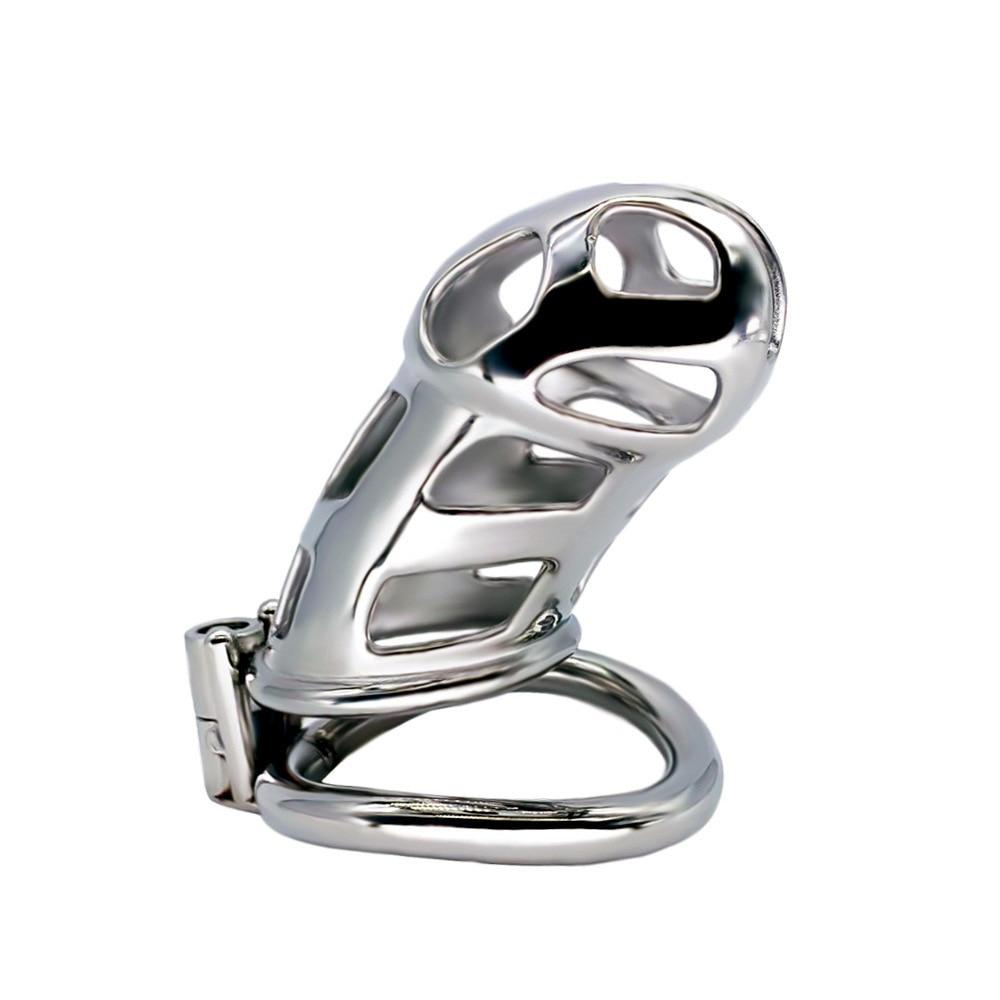 CB Chastity Lock for Men Stainless Steel Penis Cage Adult Sex Toy Cock Cage Cockring BDSM   Game Slave Fetish Cockring