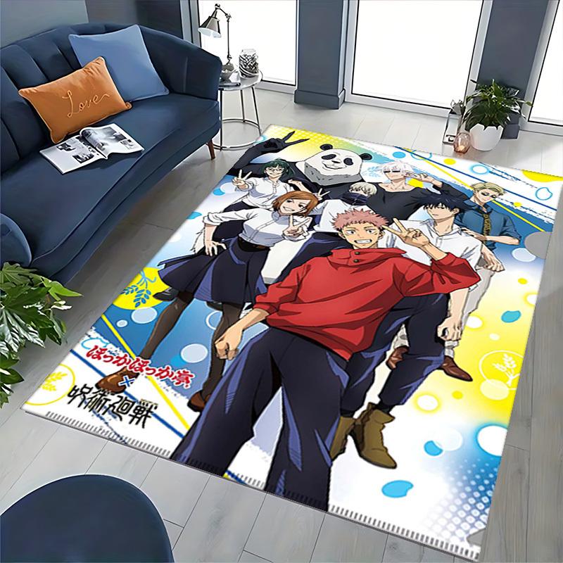 1pc Anime Cartoon Design Jujutsu Kaisen Characters Office Chair Mat Non-Slip Carpet for Home Decor, Festival Gift, Suitable for Office and Living Room