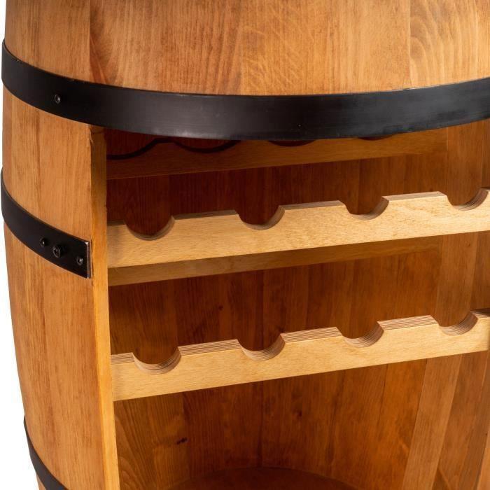 Casier à Vin - Creative - Minibar en Bois - 30 Bouteilles - 80cm - Chêne Vintage