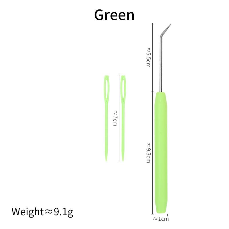 Knitters Crochet Hook Kit Bent Hooks Accessories Picking Needle Bent Crochet Hook Set with 2 Pcs Plastic Knitting Sewing Needles