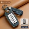 Leather Key Case Cover For Hyundai Genesis G70 G80 G90 Gv70 Gv80 - Smart Remote Key Shell 6 Buttons Protective Pouch Bag