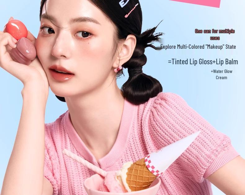 Colorkey Ice Cream Lip & Cheek Tint: Low Saturation Gloss for Bright, Plump Lips
