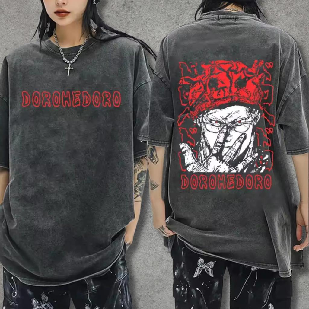 Dark Style Streetwear T-shirt with Gothic Comic Patterns A Fan Gift Featuring Graphic Prints Stylish T-shirt