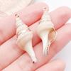 Gold-Plated Natural Shell Conch Pendant for DIY Necklace, Earrings, Wind Chime, or Hanging Ornament.