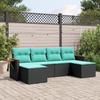 VidaXL Garden Lounge Set with Cushions 6 Pcs, Patio Sofas, Furniture Set, Outdoor Terrace Furniture, Black 3227058