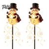 Energy Efficient Patio Festive Lights Solar Snowman Garden Stake Light, Flowing Waterfall LED Fairy Light with Decorative Resin Ground Stakes