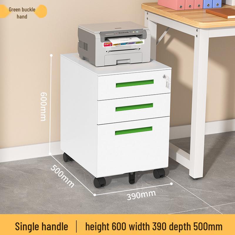 Mobile Filing Cabinet with Three Lockable Drawers for Under Desk Office Storage
