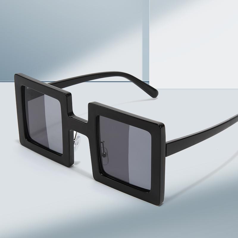 1pc Fashion Square Large Frame Sunglasses European and American Versatile Trendy Sunglasses Neutral Leisure Vacation Style