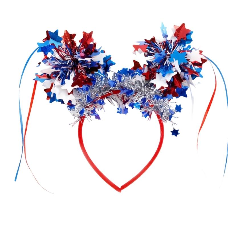 

Patriotic Headband For Independence Day With Stripes Design Comfortable Plastic Hair Accessories For Adults Kids