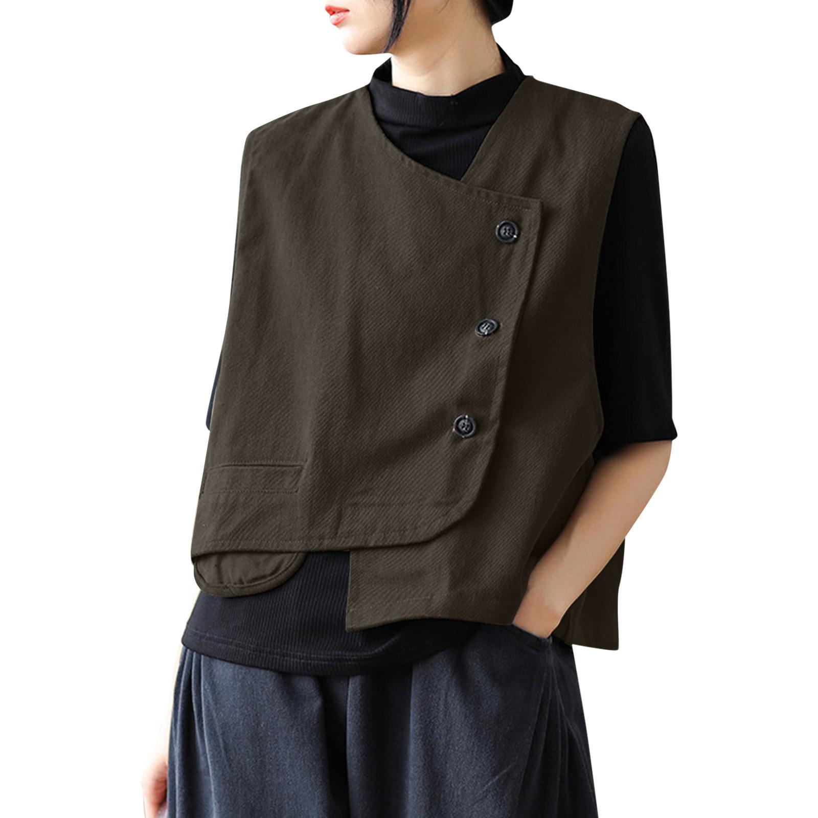 

Большой размер телесного цвета ретро состаренный капюшон с принтом пэчворк джинсовый жилет для женщин L