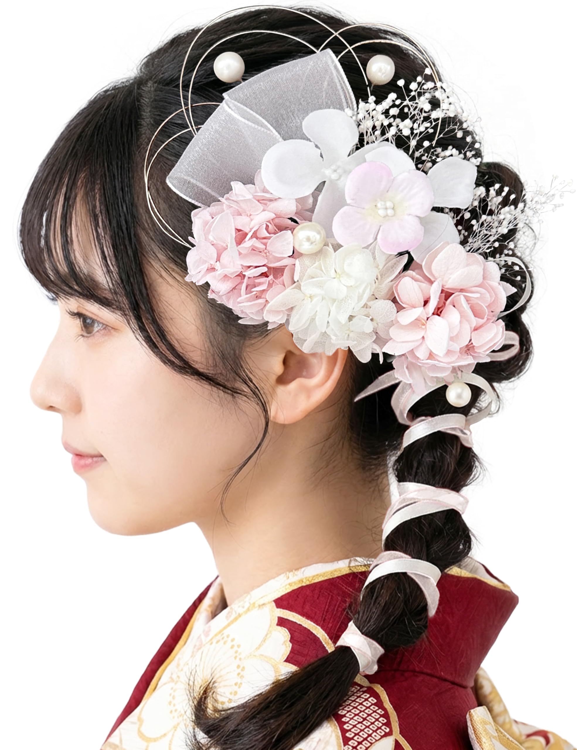 

[Baramoly] Hair Accessory for Coming-of-Age Ceremony, Furisode, Graduation Ceremony, Hakama, Japanese Clothing, Kimono, Yukata, Wedding, Hydrangea,