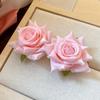 French Style Floral Stud Earrings Cloth Drop Earrings Elegant Rose Flower Earrings  Girls