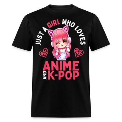 Po prostu Dziewczyna, Która Kocha Anime i K-Pop BTS Urocza koszulka dla Fanów Anime KPOP Koszulka