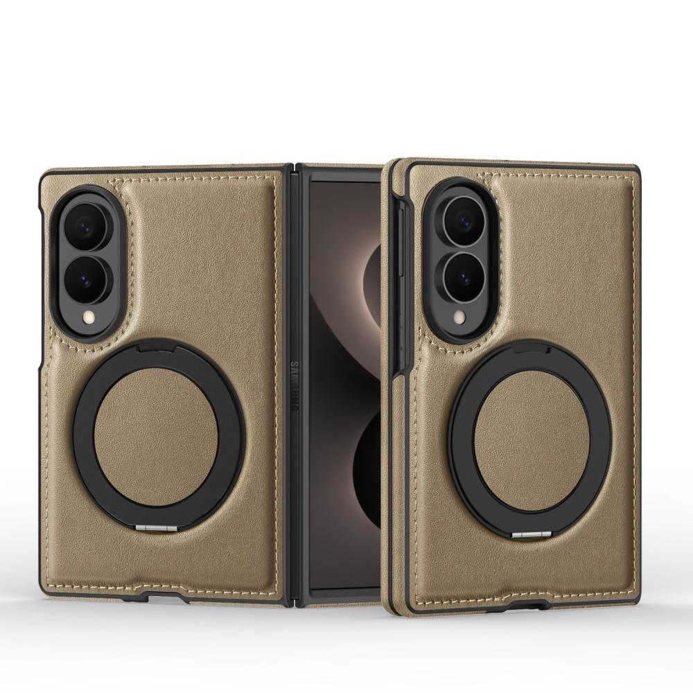 Für Samsung Z Fold 8 Ultra Z Fold 8 Business Lederstruktur Drehbarer Halter Hülle Mit Magnetischer Ladefunktion Stoßfeste Abdeckung Funda