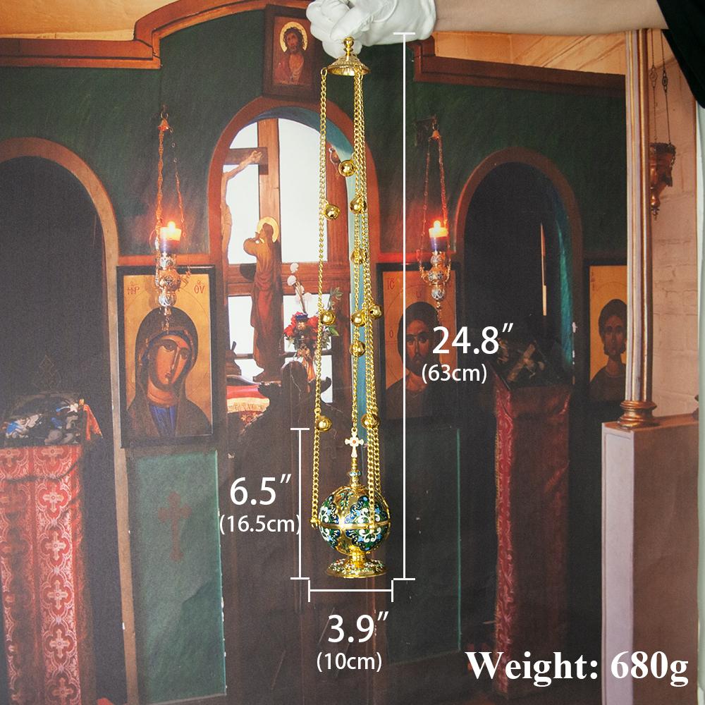 New 2026 HT Church Product Supplier Orthodox Incense Burner and Wall Hook Set Religion Gift Church Home Censer Decoration Gift