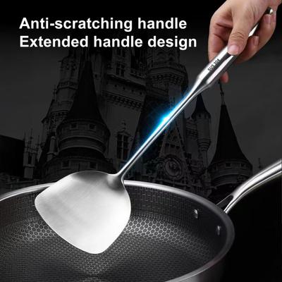 Stainless Steel Spatula Turner Heat-Resistant Soup Ladle Spatula Set Anti-Slip Grip Kitchen Cooking