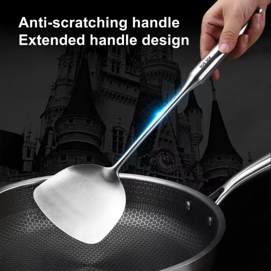 Stainless Steel Spatula Turner Heat-Resistant Soup Ladle Spatula Set Anti-Slip Grip Kitchen Cooking Utensils