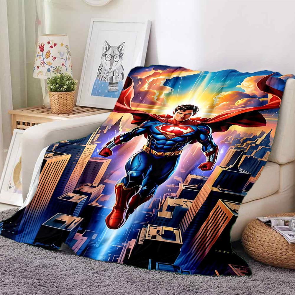 1 peça Manta de Flanela do Superman Macia, Quente e Aconchegante para Sofá, Cama, Escritório e Viagem Versátil para Todas as Estações Presente, Presente de Natal