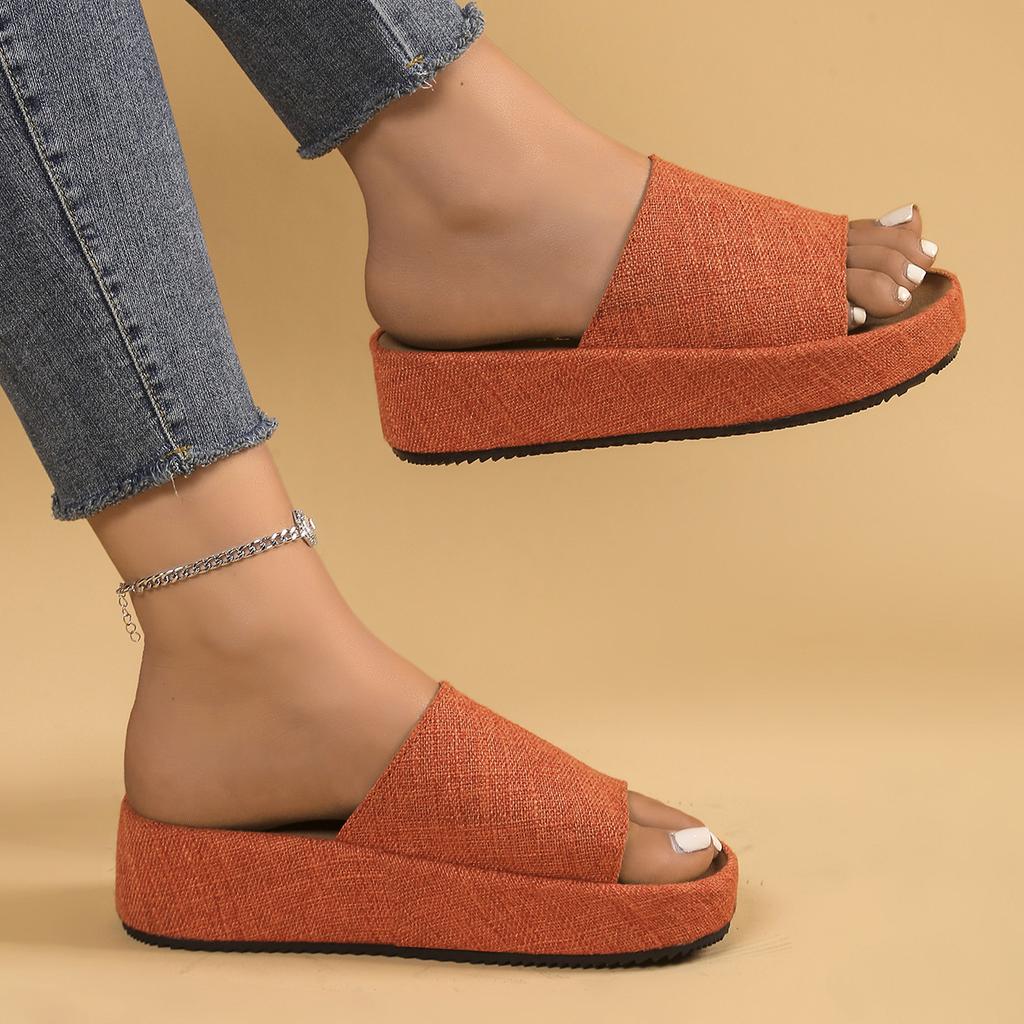 Fashion Lady Slippers Shoes Retro Womens Summer Flip Flops Casual Slippers Flat Sandals Beach Open Toe Flat Slippers for Women Slides