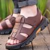 Sandalen Herren Neue Strandschuhe Rindsleder Hausschuhe Outdoor Rutschfeste Sandalen aus echtem Leder mit dicker Sohle Sommersandalen Herren 2024