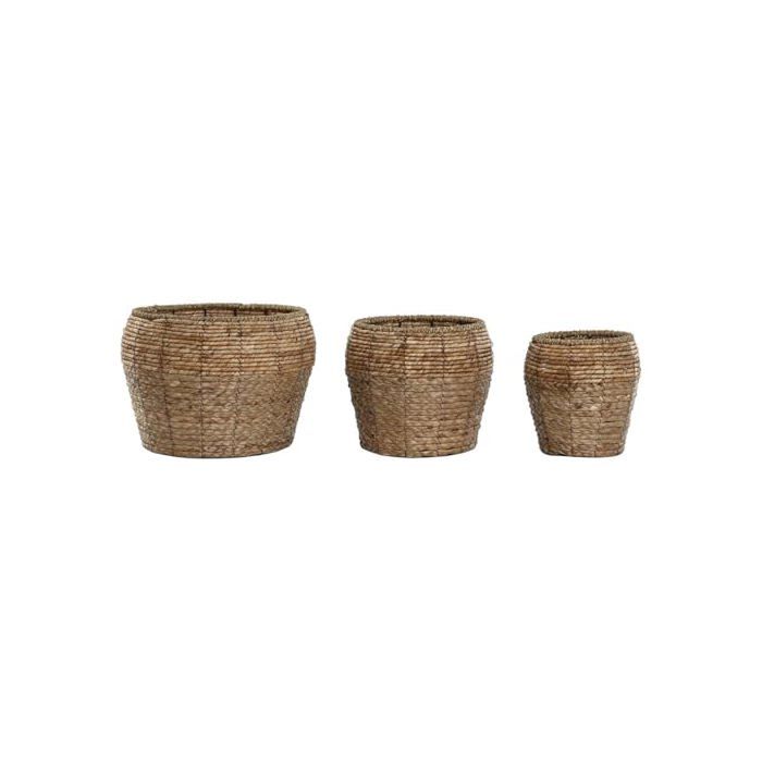 Set de pots de fleurs en métal - Home ESPRIT - Lot - 32x32x25 cm - Multicolore - Fibre tropicale - Naturel