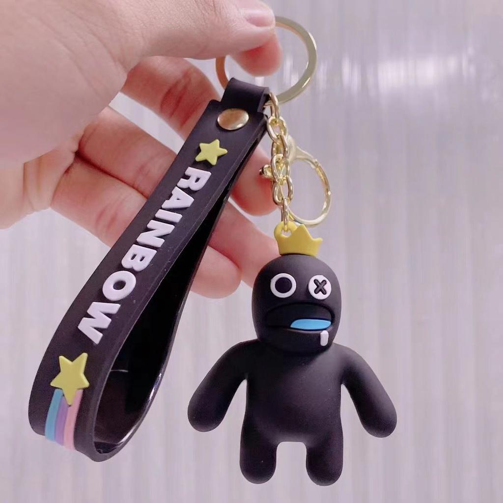 Roblox Радужные друзья Красочный ПВХ Брелок-подвеска для детей Рождественский подарок чёрный