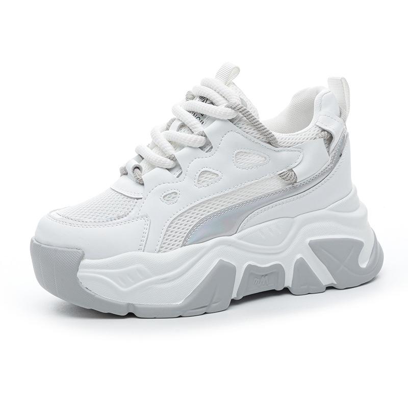 thick-soled heightening shoes women's summer new color matching casual sports shoes small mesh muffin women's shoes