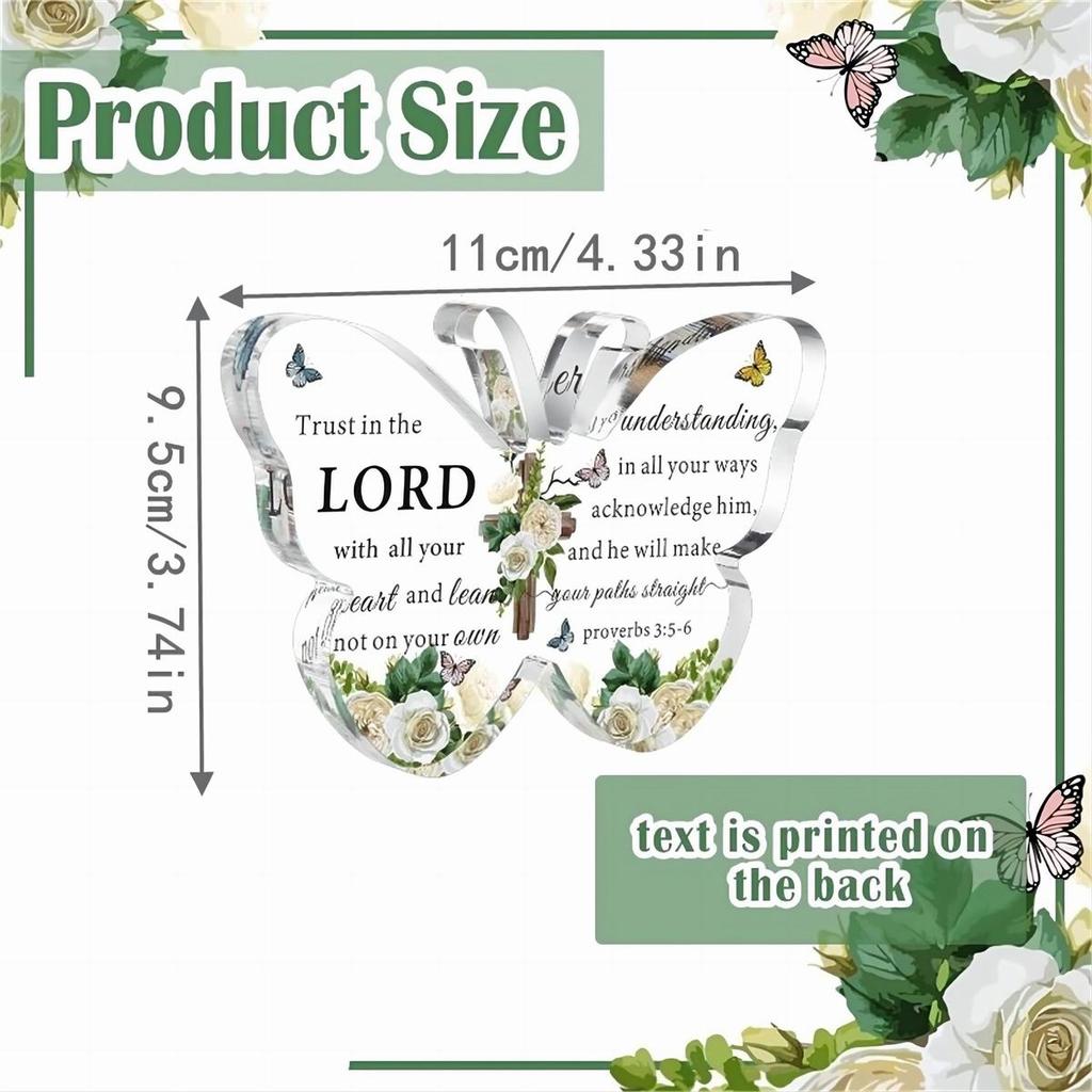 Acrylic Christian Gift Bible and Religious Gift Inspiration for Women and Men Bible Gift Butterfly Prayer Room Decoration