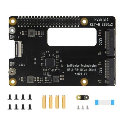 X1004 PCIe  NVMe Expansion Board Support Double 2280 Hard Drive Slot Rapid Booting for Pi 5 Board