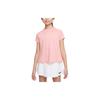 Dri-Fit Solid Logo Round Neck Short Sleeve T-Shirt Kids Tops Coral-Pink CV7567-611