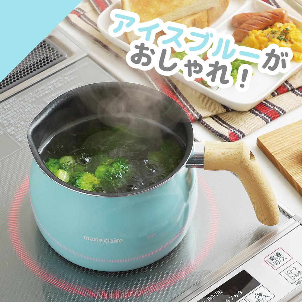 Tamahashi Marie Claire Handy Cook Induction Baked Finish Multi-Pot Pan, 15cm, Compatible, MC-080, Green,