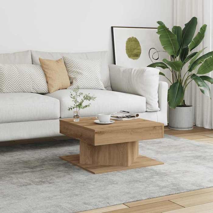 VidaXL Coffee Table Artisan Oak 55x55x30 Cm Engineered Wood, Side Table, Living Room Table, Side Table, End Table 856633