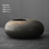 Black Terracotta Vase Coarse Pottery Vase Ceramic Imitation Stone Abstract Flower Arranger Vases Retro Glazed Flower Ware