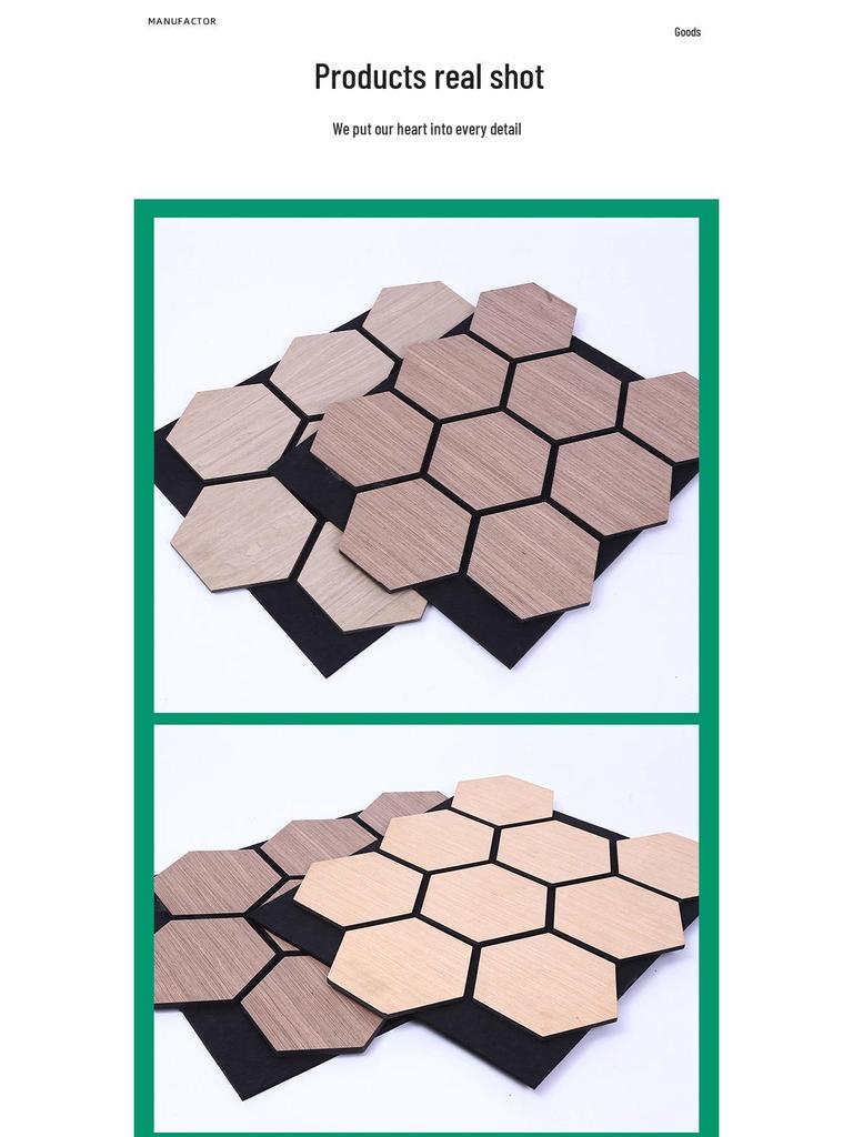 Hexagonal Wooden Sound Absorbing Panels for Decorative Wall Insulation