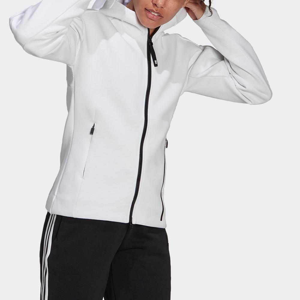 Adidas W Z.N.E Fz Logo Zip-Up Hoodie Women Jackets White HA7648
