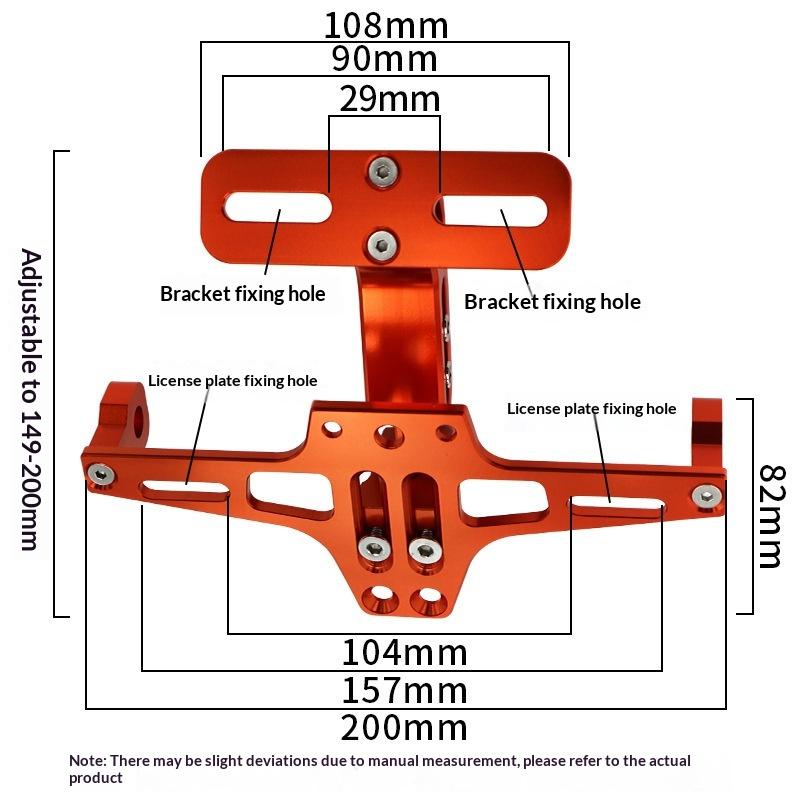 Motorcycle Rear License Plate Mount Holder Aluminum Alloy Bracket Motorcycle Universal Accessories Motorcycle Modification Parts