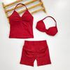 Neck Beauty Back Yoga Suit DF Sports Vest European and American Internet Celebrity Exaggerates Hips Shorts Training Peach Workout Clothes Women
