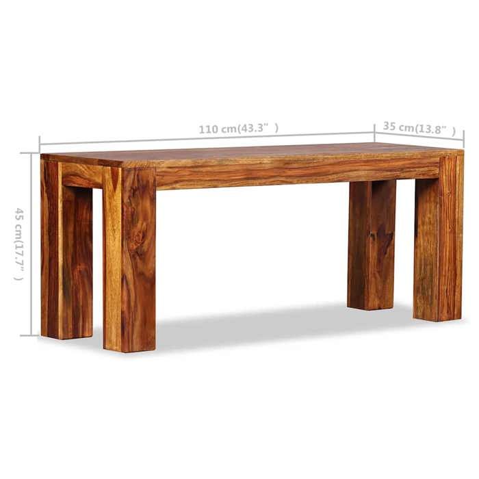 VidaXL Banc Banquette Mobilier Meuble de Jardin Parc Bois de Sesham Massif 244352