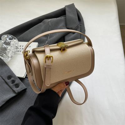Trendy Dámská Malá Čtvercová Kabelka Jednoduchý Klopový Design PU Kůže Crossbody Kabelka Dámské Ležérní Kabelky