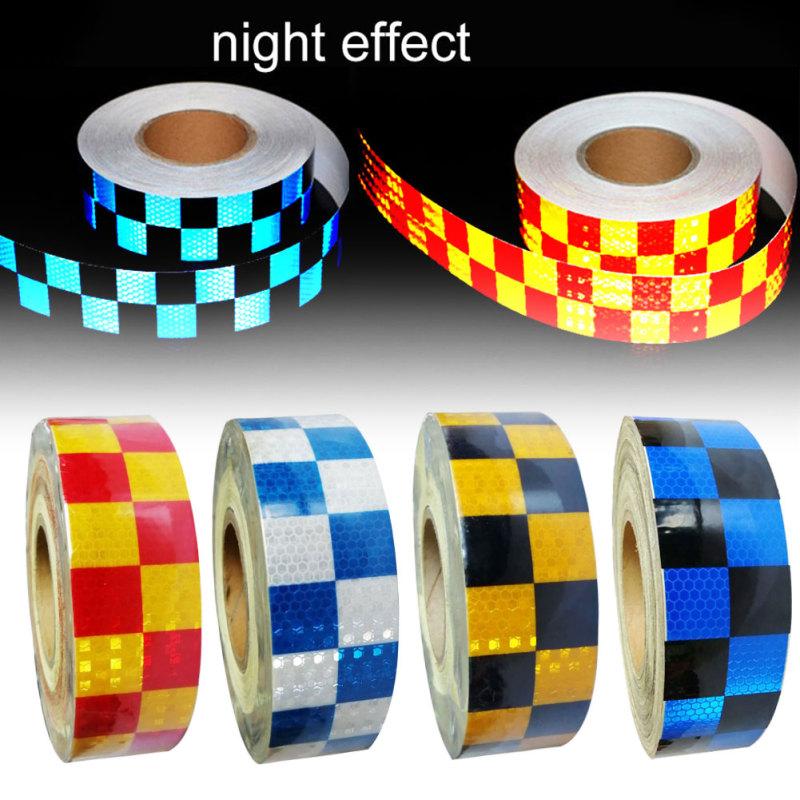5cm*3m Crystal Color Car Reflective Strips Two-color Warning Body Reflective Stickers Decal Film