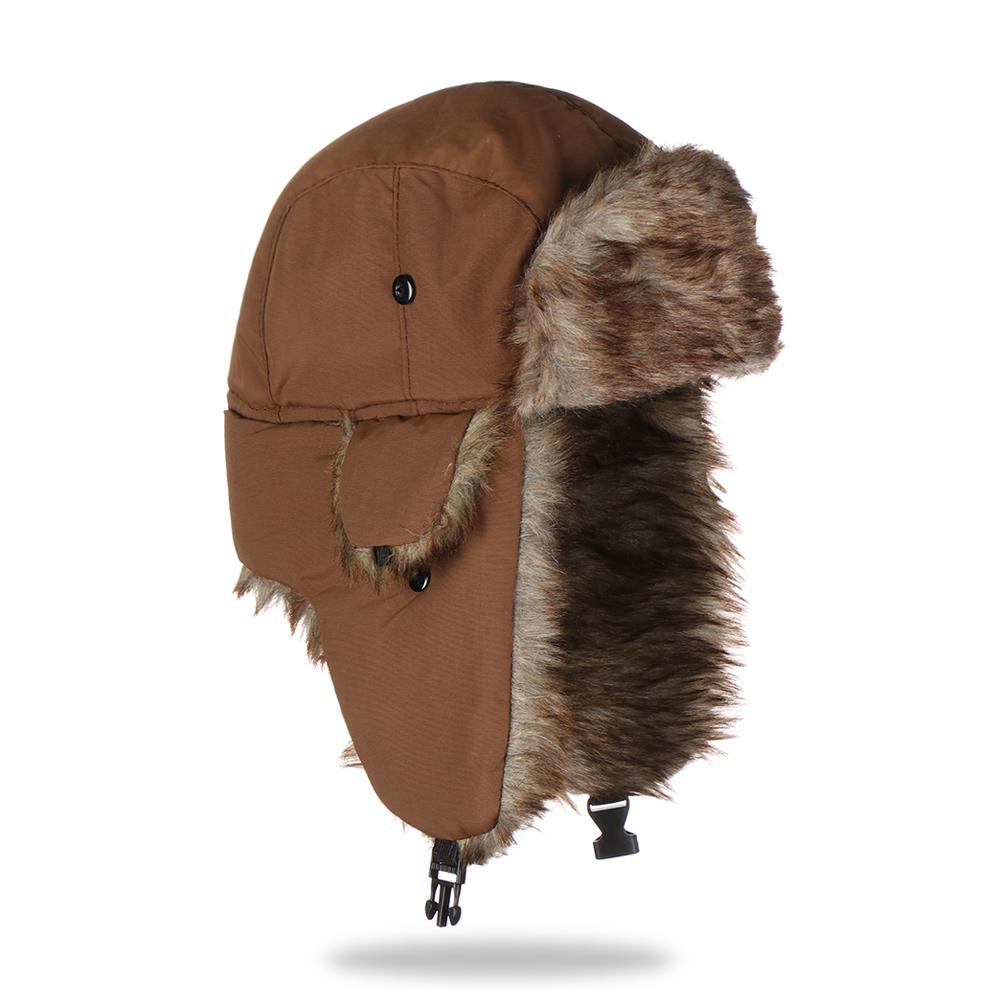 Мужская Женская Шапка-Ушанка Зимняя Кепка Русская Ушанка Зимние Шапки