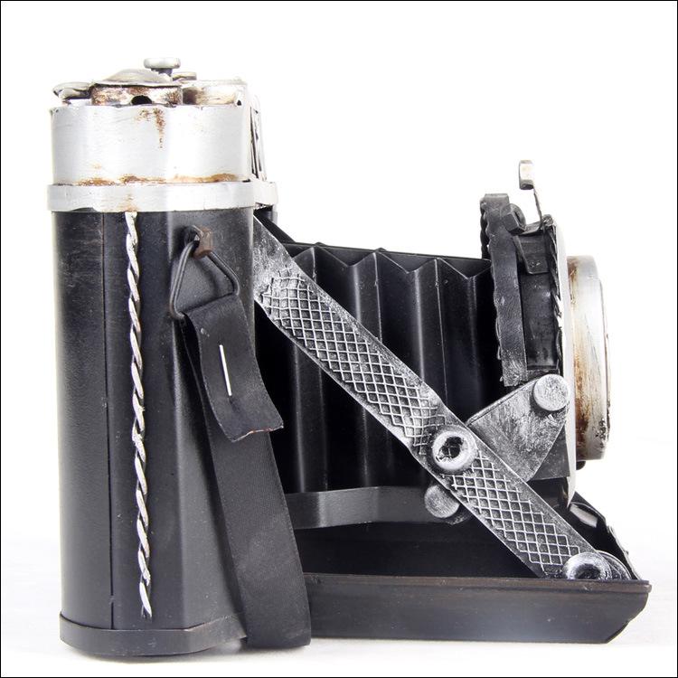 Handmade Metal Crafts Retro Vintage Antique Single Lens Reflex DSLR Camera Model Prop Gift Home Decor Ornament