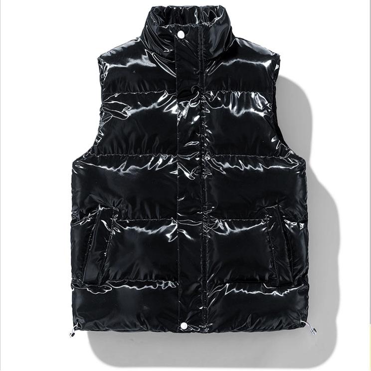 Men Winter Glossy Vest Clothing Male Zipper Vest Jackets Casual Men's Waistcoat Winter Windproof Coats Vest Men's Puffer Vest