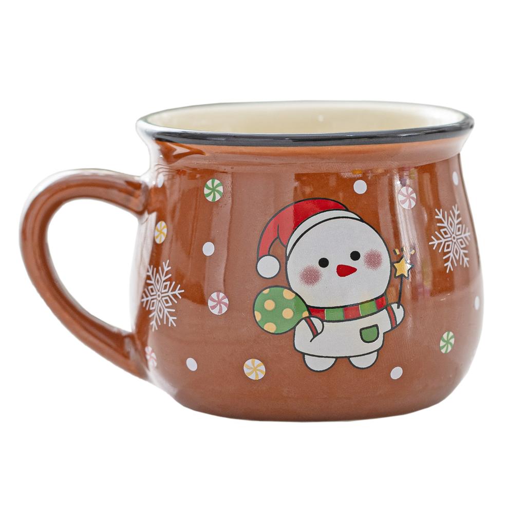 Ceramic Christmas Mug Cartoon Snowman Christmas Tree Mousse Cup Coffee Cup Home Baking Dessert Breakfast Milk Mug for Xmas Gift