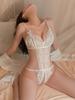 Crotchless Sexy Lingerie For Women Exposed Naughty Underwear Strap Bandage Belt Bodysuit Red Floral Backless Hollow Chest Plus