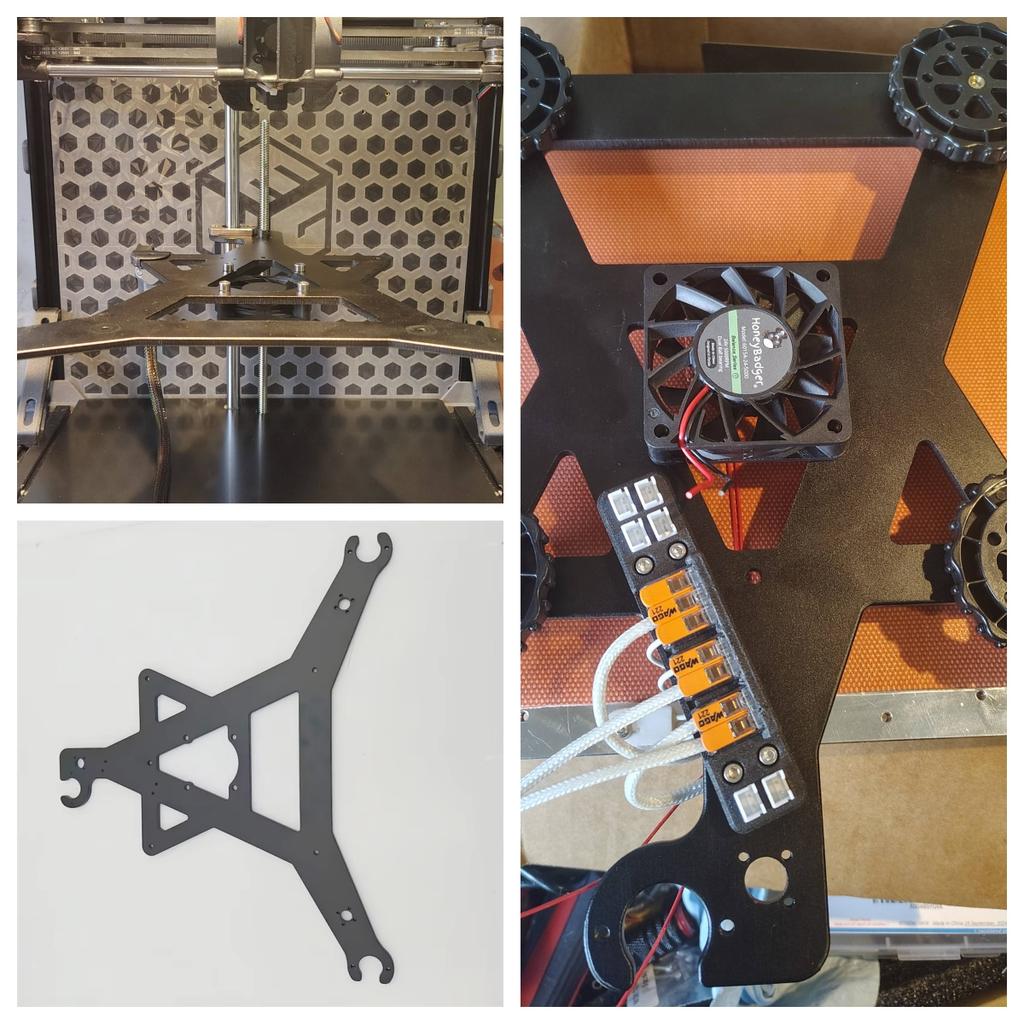 CNC díly pro upgrade vozíku lože Funssor Ender 3 NG V1.2, hliník o tloušťce 5 mm
