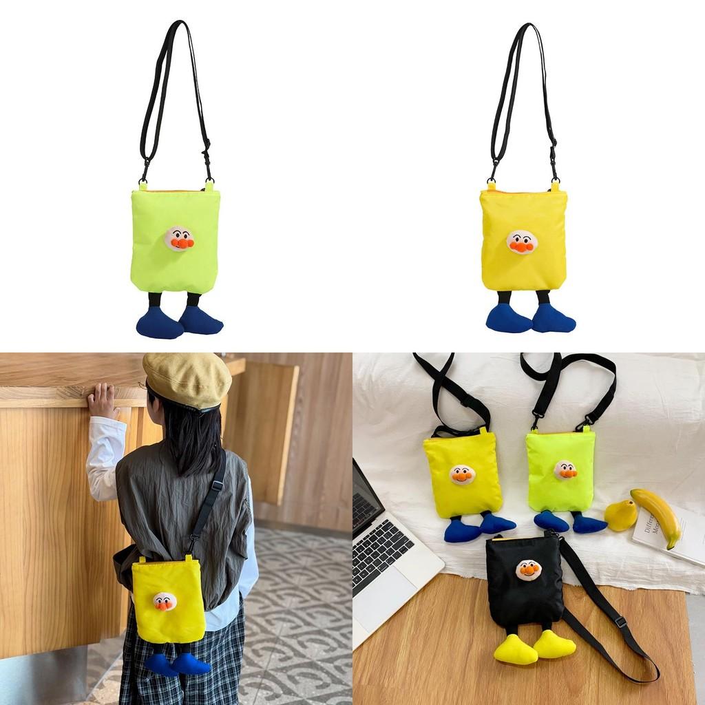 Cute Doll Decoration Solid Color Lightweight Children Crossbody Bag For Kindergarten Daily Use