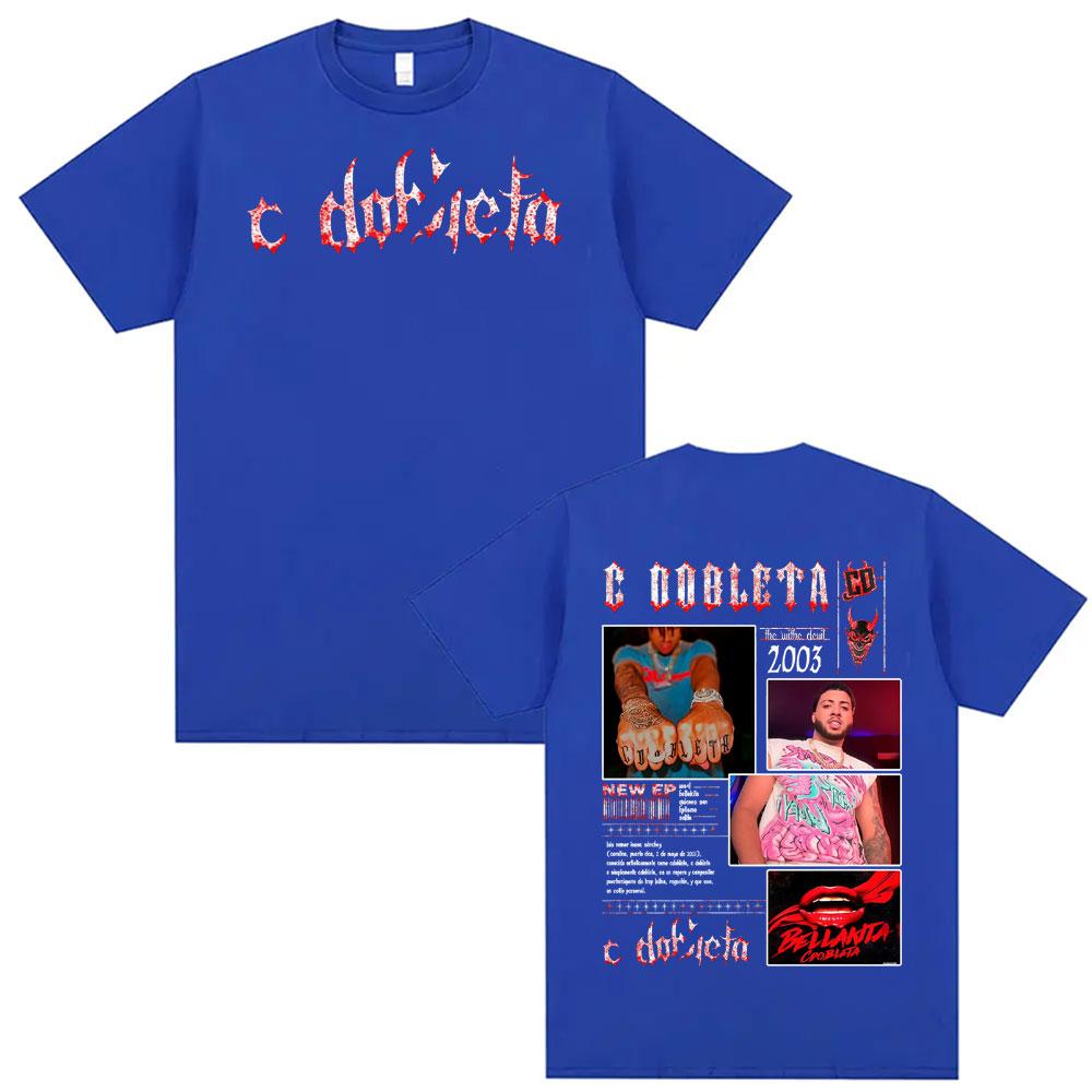 Rapper C Dobleta Album Tour Merch T Shirts Mens Clothing Retro Hip Hop Summer Tshirt Unisex Oversized High Quality TShirt Tops