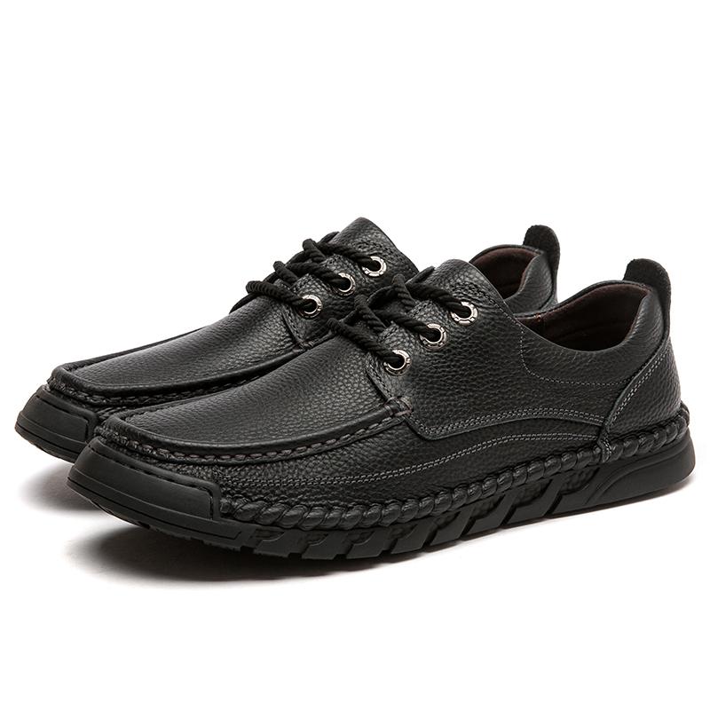 

Fashion Genuine leather business men s shoes Retro gentleman style Leisure Business Office outdoor party Adult Black Brown shoes 44 чорний