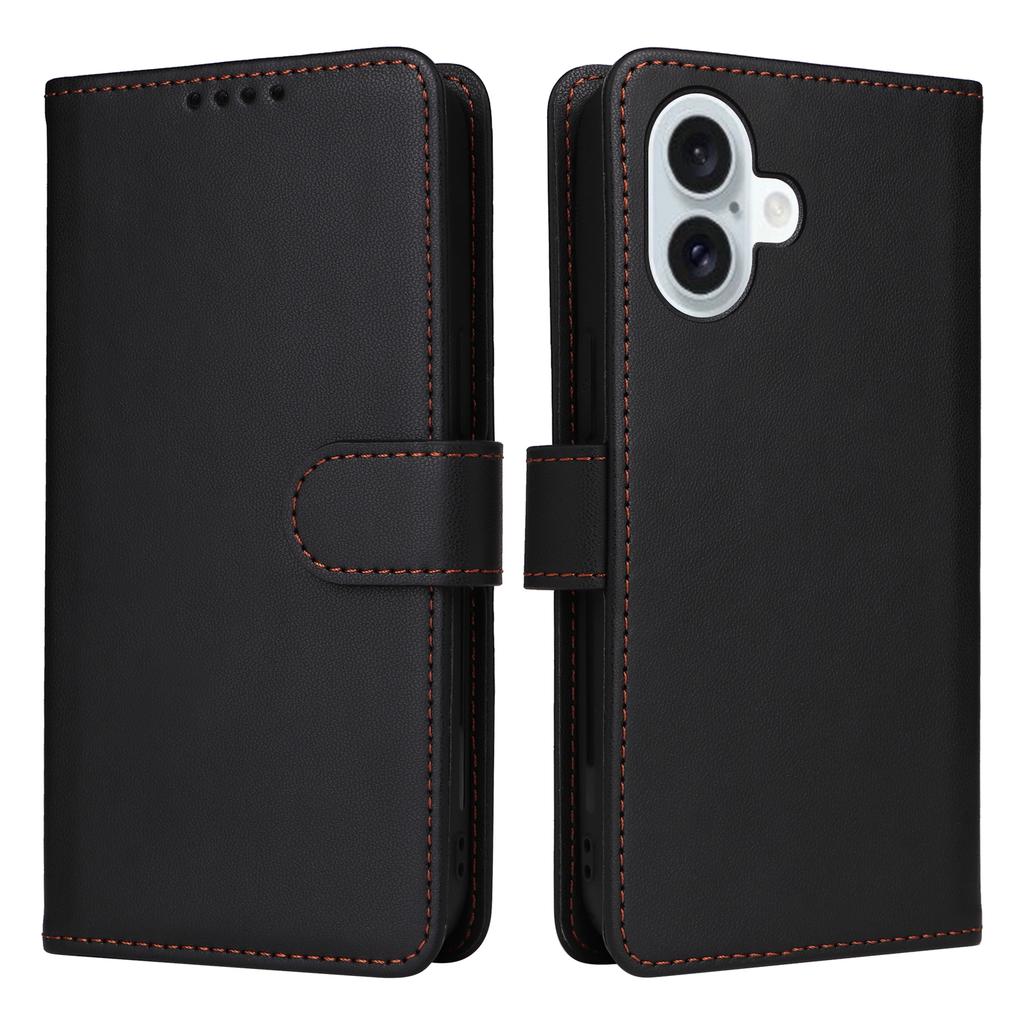 For iPhone 16 Plus Magnetic Case BETOPNICE Detachable PU Leather Phone Cover with Strap